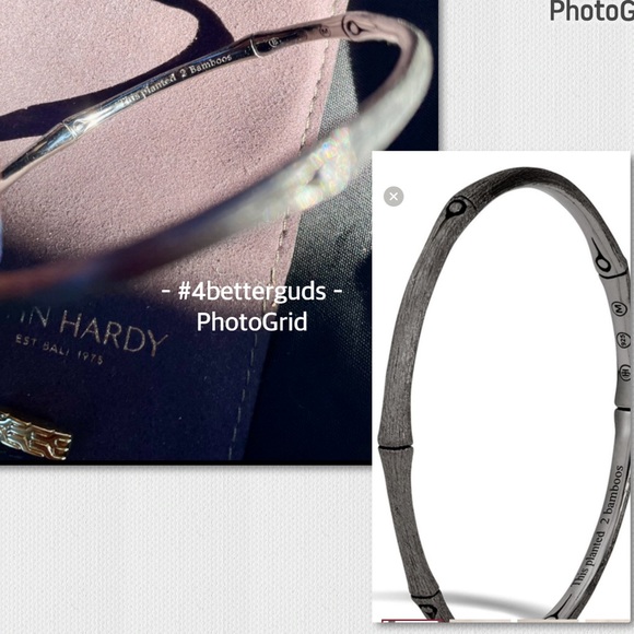 John Hardy Bamboo Black Rhodium Estate Sterling Silver Bangle Bracelet in Bag OS - Picture 3 of 16